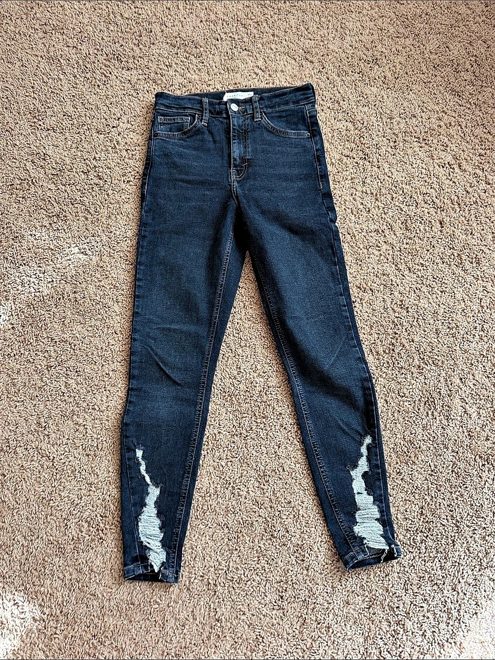 Topshop Skinny Jeans Distressed Hem